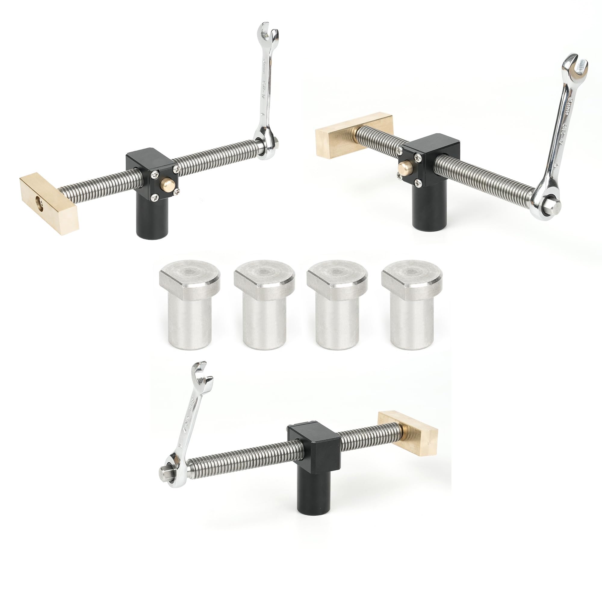 Set di 2 morsetti a clip per banco da lavoro da tavolo, fissaggio rapido, per foro da 20 mm, clip regolabili per posizionamento fai da te per la lavorazione del legno, banchi da falegnameria,