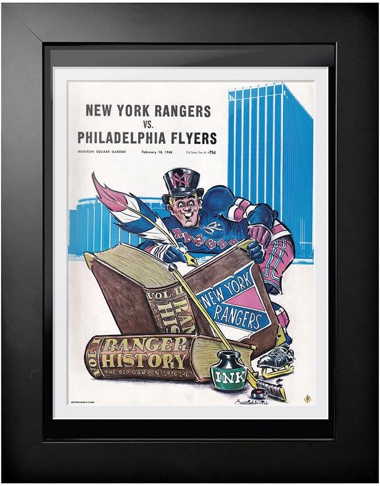 Sports Decor New York Rangers Program Cover - Ranger History New York Rangers vs. Philadelphia Flyers