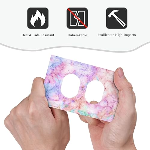 Miniatura 6 de Cubiertas decorativas para placa de interruptor, bonita textura de mármol, receptáculo de 1 banda, placa de pared dúplex, cubierta de interruptor de