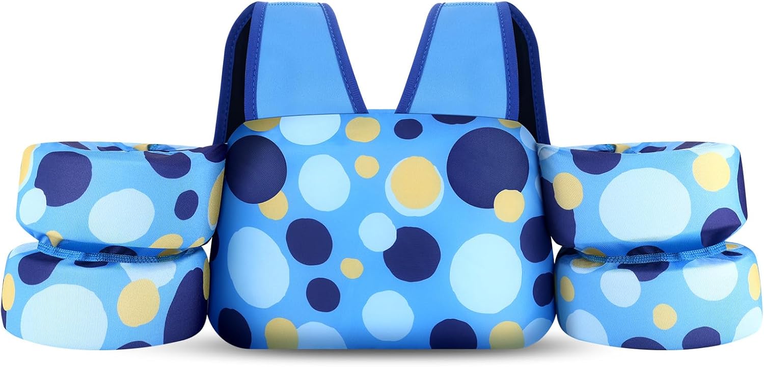 Toddler Floaties Children's Life Jacket Kids Swim Vest 20-30-50-66 Pounds Boys & Girls with Shoulder Harness Arm Wings for 2,3,4,5,6,7 Years Old Baby Pool - Image 1 of 3