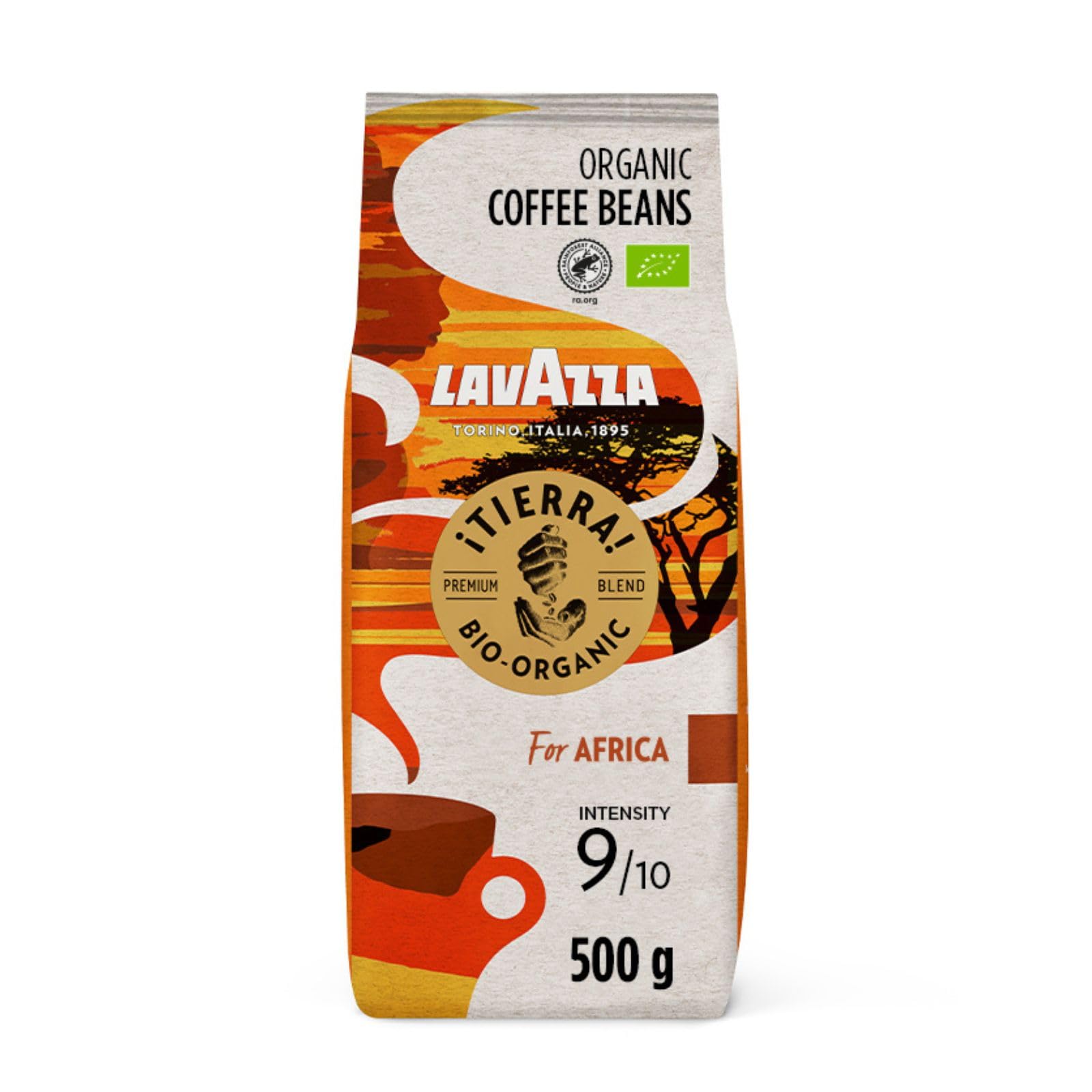 Lavazza Tierra For Africa, Organic Arabica and Robusta, Medium Roast Coffee Beans, Pack of 500g
