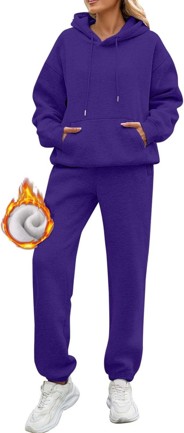 Plus Measurement Sweat Fits for Ladies 2024 Fall Lounge Units Lengthy Sleeve Pullover Tops and Lengthy Pants Tracksuit with Pockets