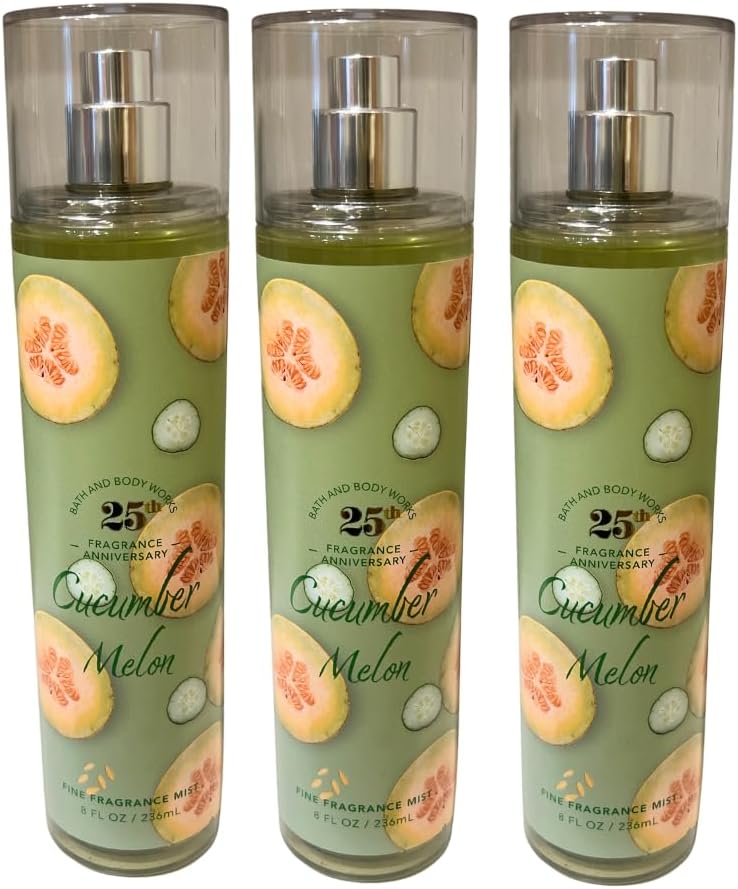 Bath & Body Works Cucumber Melon Fine Fragrance Mist 8oz - Pack of 3