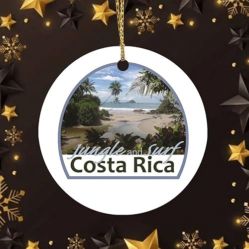 Miniatura 6 de Adornos navideños de Costa Rica, selva y surf, paisaje de playa, adorno de cerámica, decoración del hogar, colgantes colgantes, adorno de Navidad,