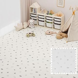 Alfombra de Juego para bebé, 120 x 120 x 1,2 cm, 4 losas,Alfombra de Rompecabezas, Alfombra de Suelo Infantil de Espuma Gruesa, Color Blanco