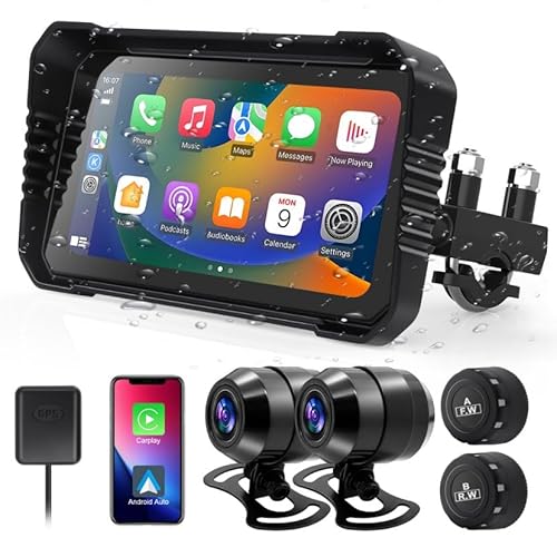 Liwogi 6.25 Pollici Carplay Dash Cam per Moto Wireless Motorrad