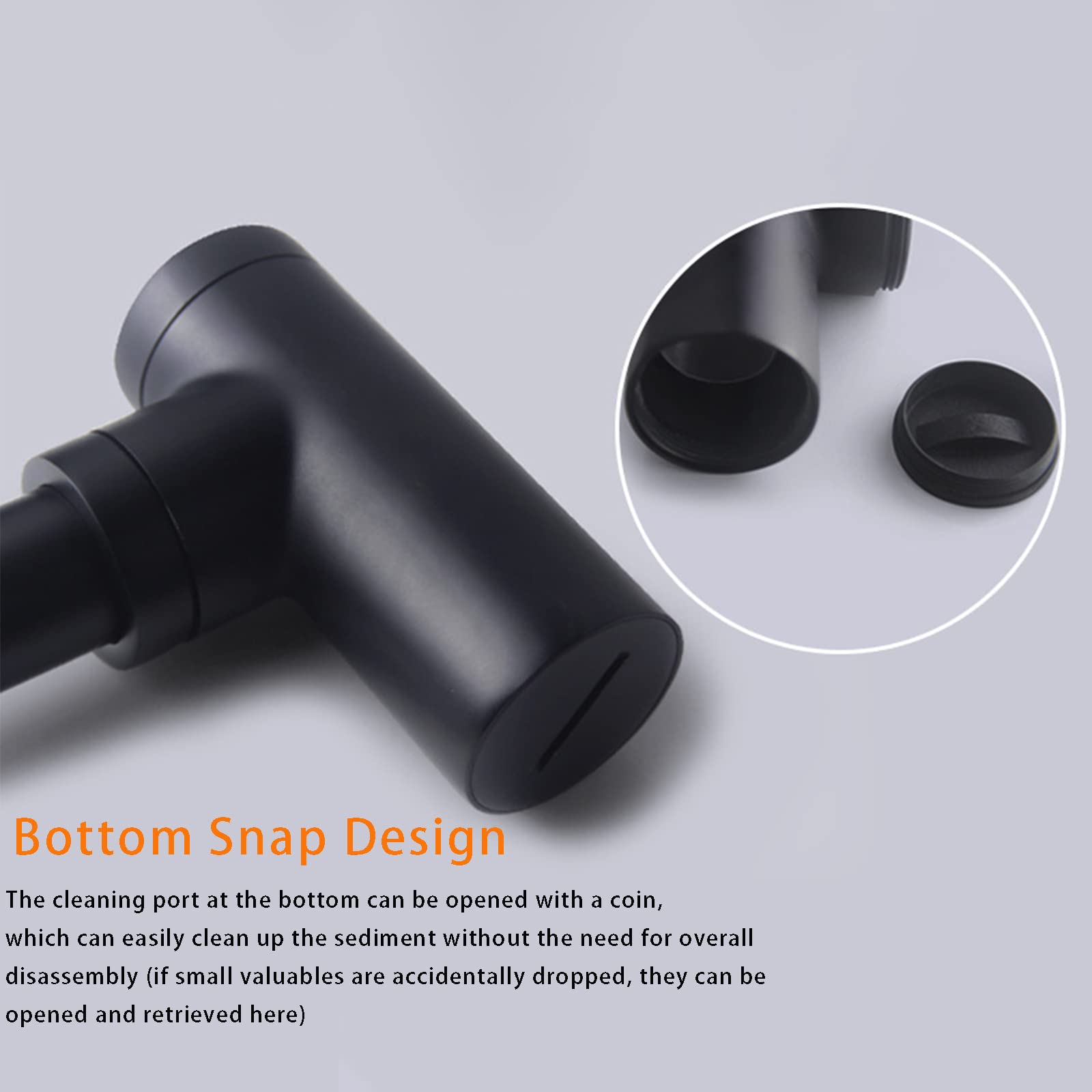 Tapón De Desagüe para Lavabo De Baño, Desagüe Emergente De 1-1/4, Kit De Desagüe De Lavabo De Baño En Forma De P De Latón, Desagüe De Lavabo De Sifón Negro para Pared,with Overflow