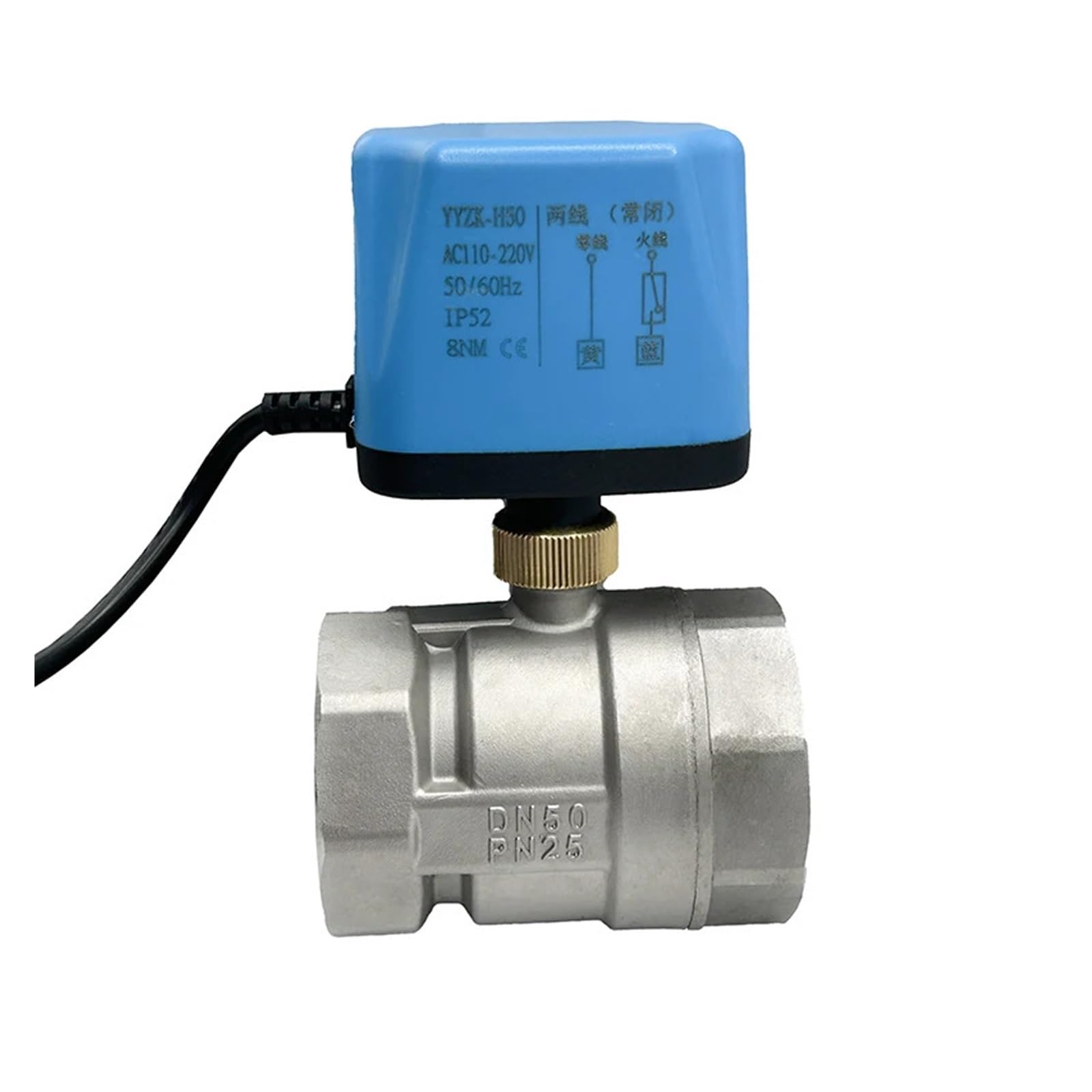 Vanne électrique en acier inoxydable 304 pour l'automatisation de l'arrosage de jardin G1-1/2