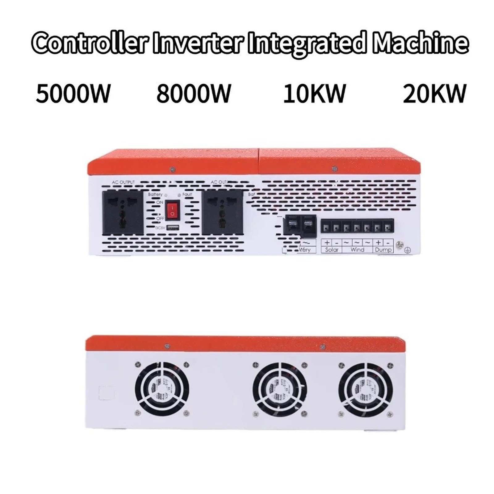 Convertidor Adaptador Máquina Solar Integrada Control Inverso Fotovoltaico Onda Sinusoidal 24V 48V 5KW 8KW 10KW 20KW para Inversor Híbrido Controlador MPPT inversor