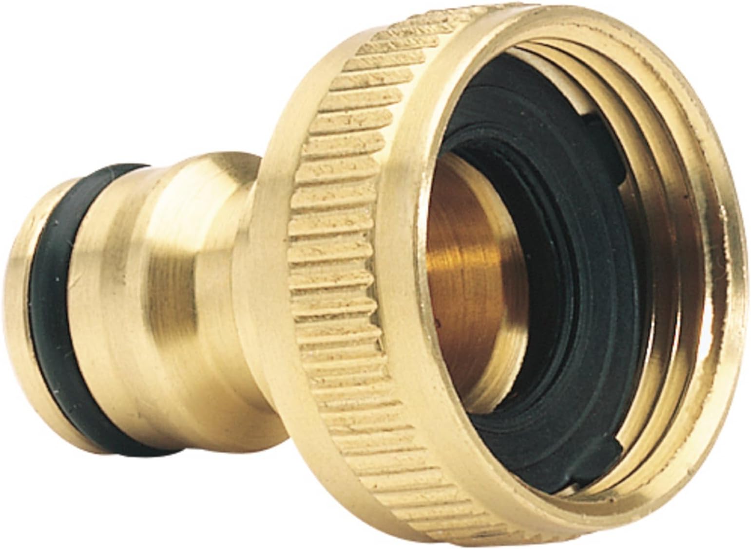 36198 Brass Garden Hose Tap Connector, 3/4", Gold