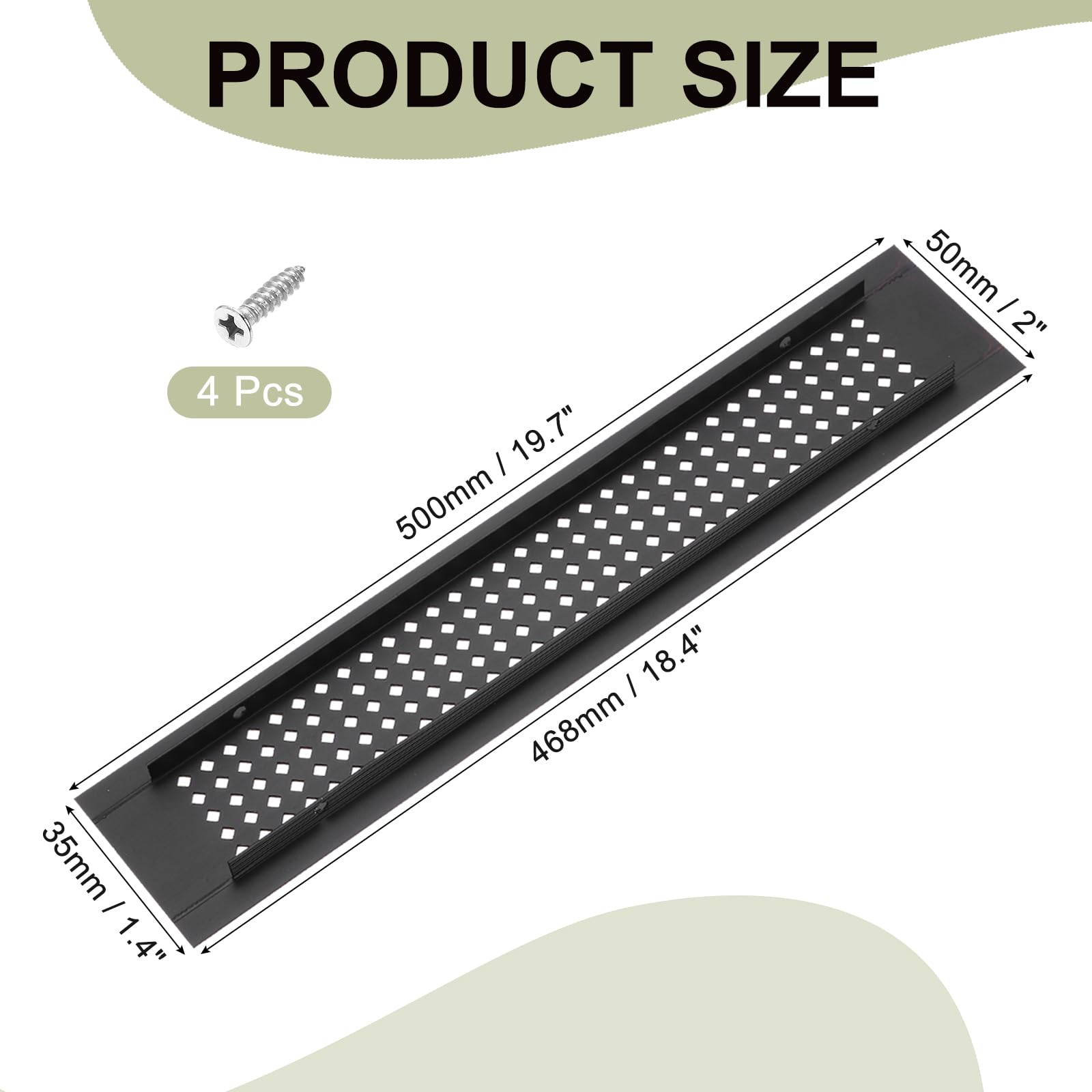 PATIKIL 20 x 2 Inch Door Air Vent Cover - Image 2