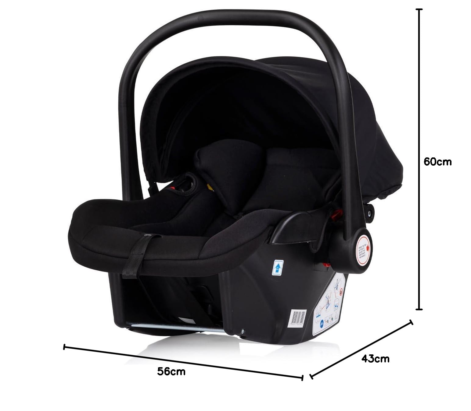 Chipolino, seggiolino auto Vista i-Size (40-87 cm) gruppo 0+, capottina, cuscino, colorazione:nero