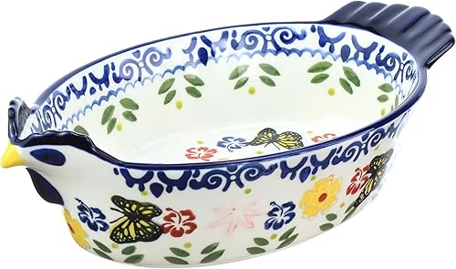 Molde vintage para tartas con diseño de mariposa y flores, utensilios de cerámica con forma de pollo, cacerola para hornear, moldes para lasaña,