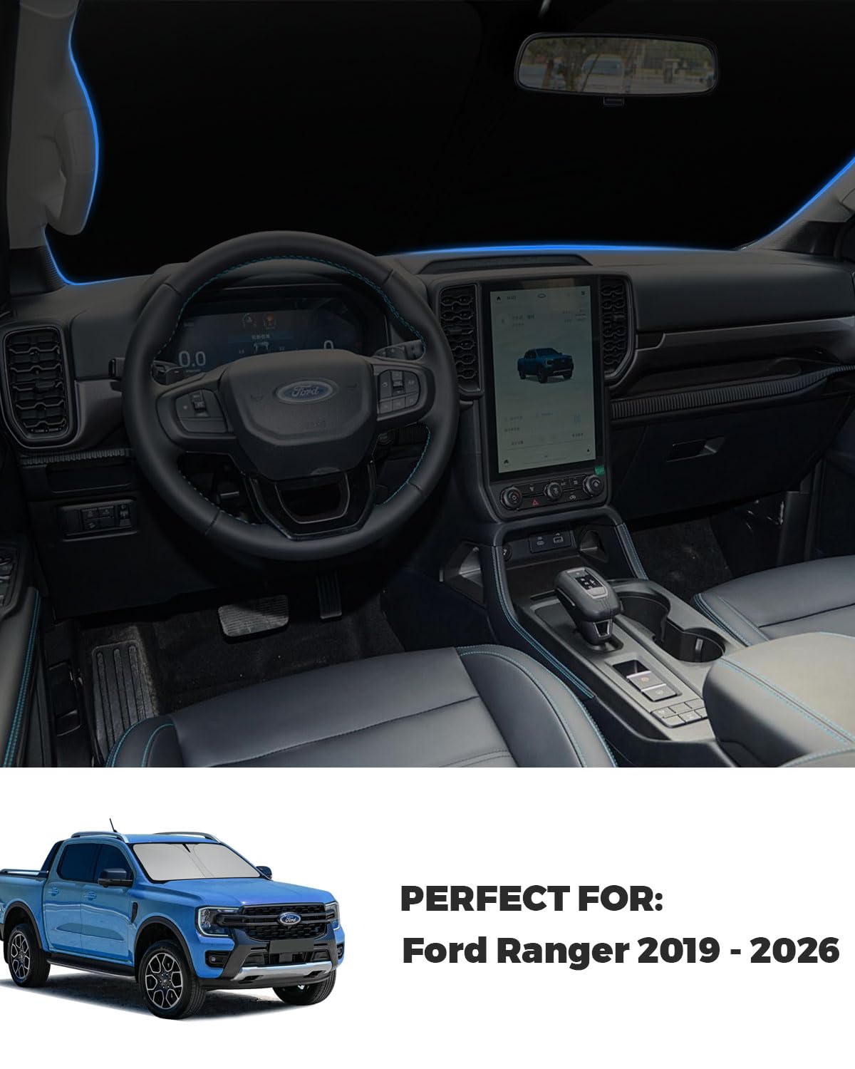 Plasticolor Black Front Windshield Sun Shade – Folding Reflective, 27x58 Inches For Ford Cars & Trucks