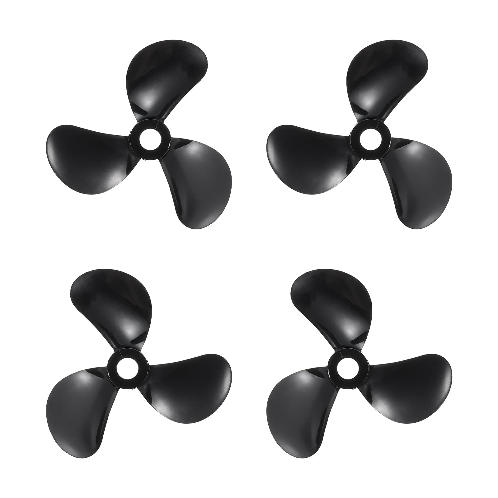 sourcing map 2Set RC Boat Propeller, 3 Blades Propeller 4mm Hole Dia 40mm OD CW Clockwise Rotating Drill Propeller for RC Boat Hobbies, DIY Ship Model, Black