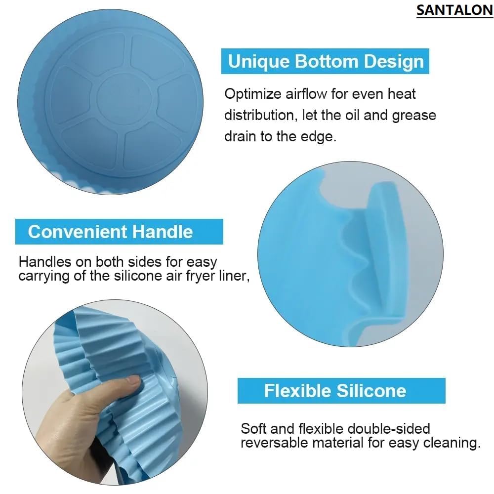 Air Fryer Silicone Liners - Non-Stick & Reusable -8