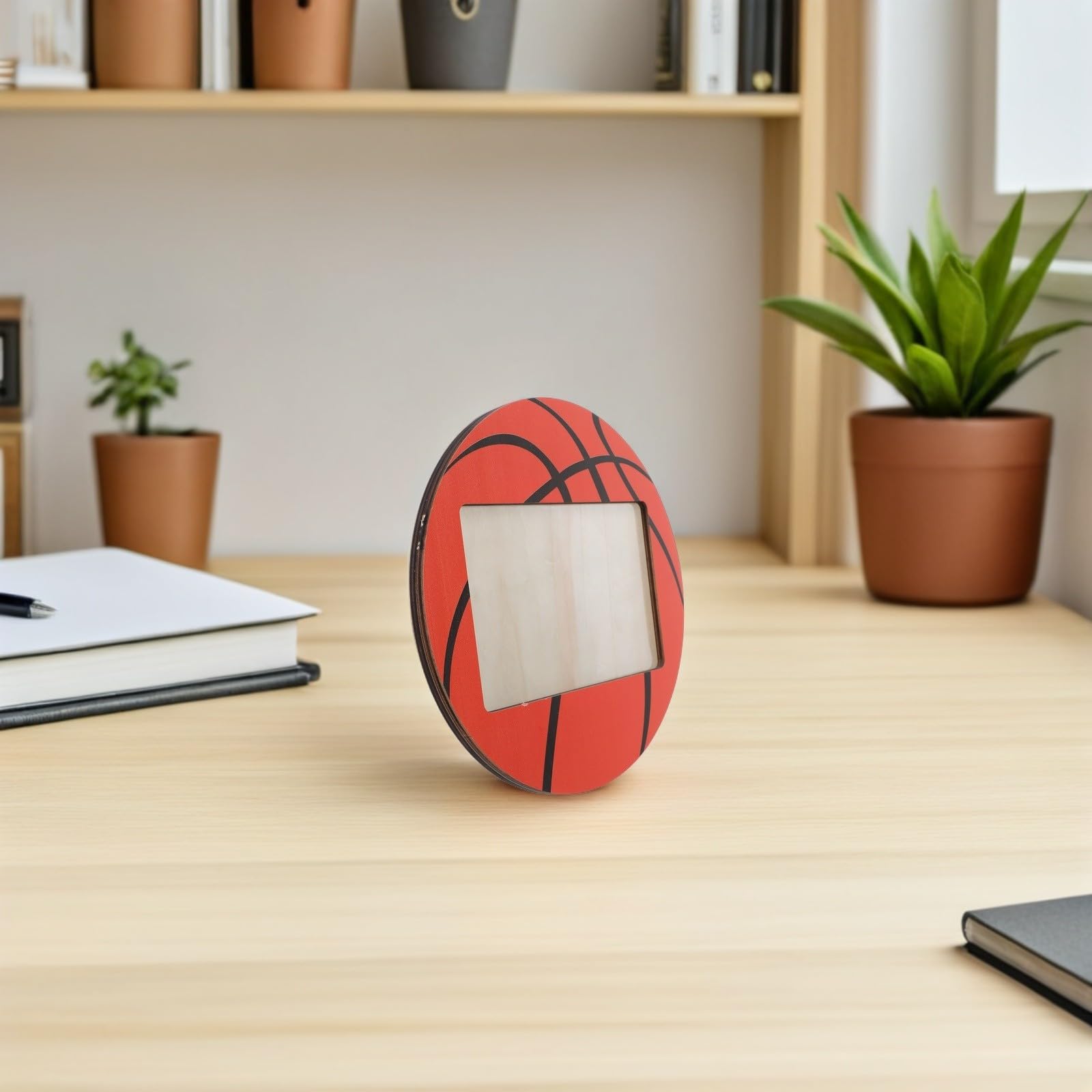 Operitacx 6 Pezzi Cornice per Foto in Legno a Tema Basket per Festa Mondiale, Decorazione Versatile e Durevole per Ufficio e Tavoli da Pranzo con Stile Rustico e Moderno