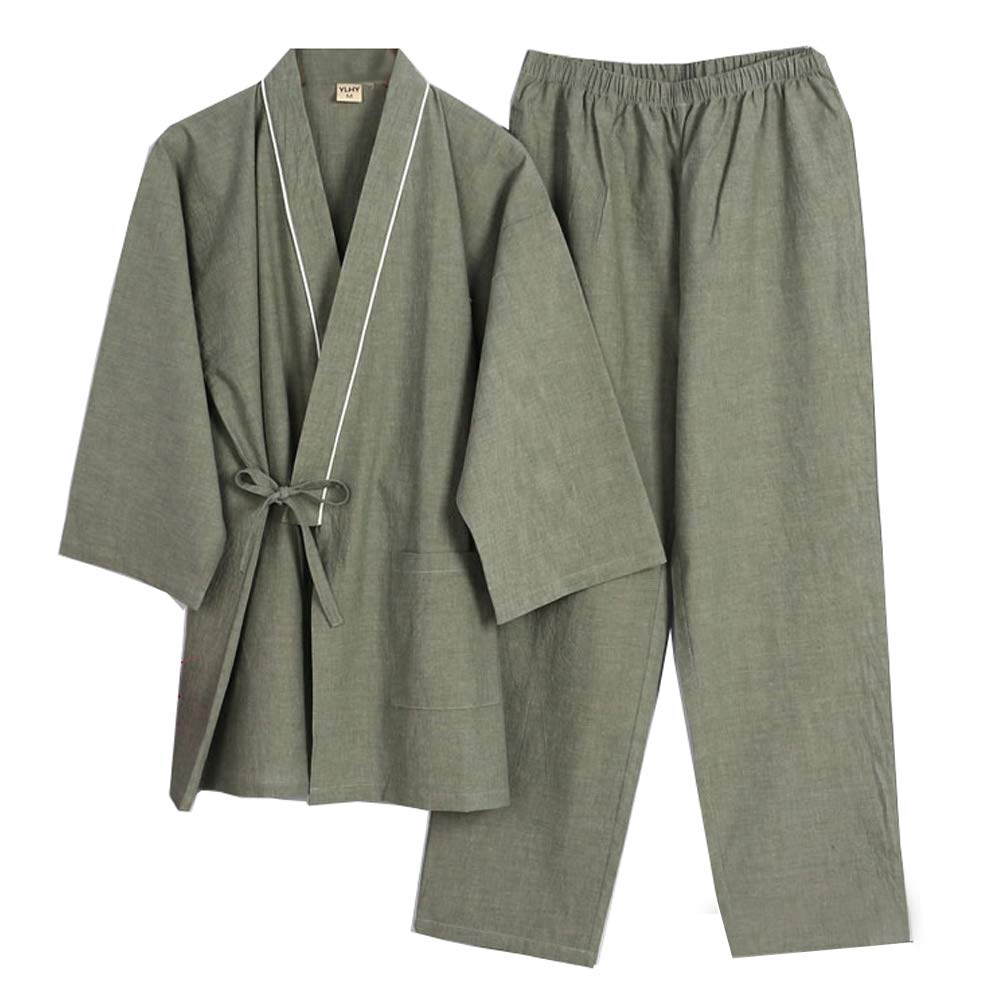 FANCY PUMPKIN Men's Yukata Robes Kimono Robe Khan Steamed Clothing Pajamas