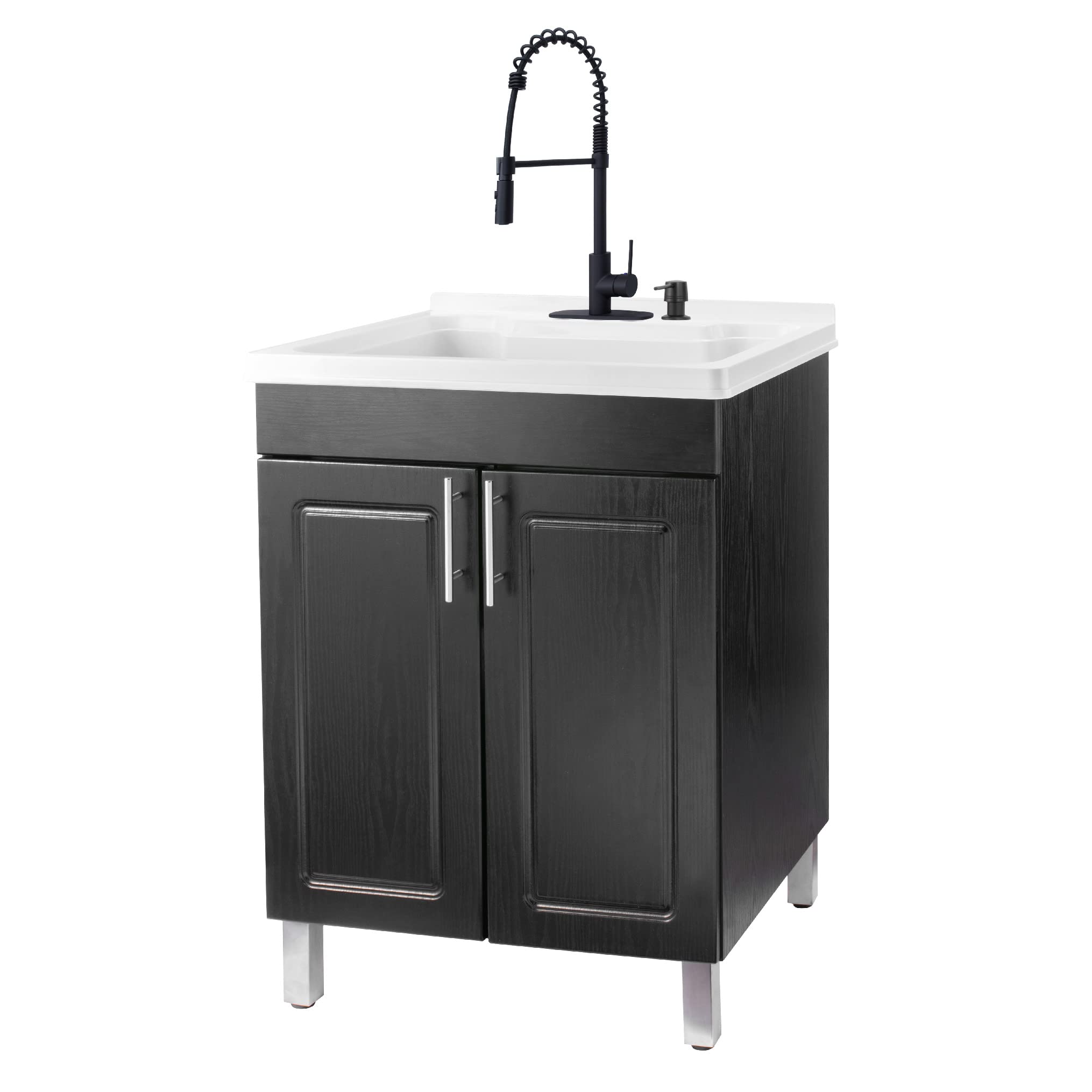Buy JS Jackson Supplies Utility Sink Vanity, Matte Black PullDown Coil