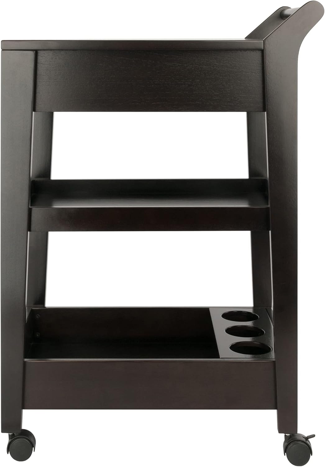 Winsome Jeston 3-Tier Serving Cart, Rolling Utility Bar Cart with Wheels for Snacks, Drinks, Kitchen Essentials, Storage & Organization for the Home or Apartment