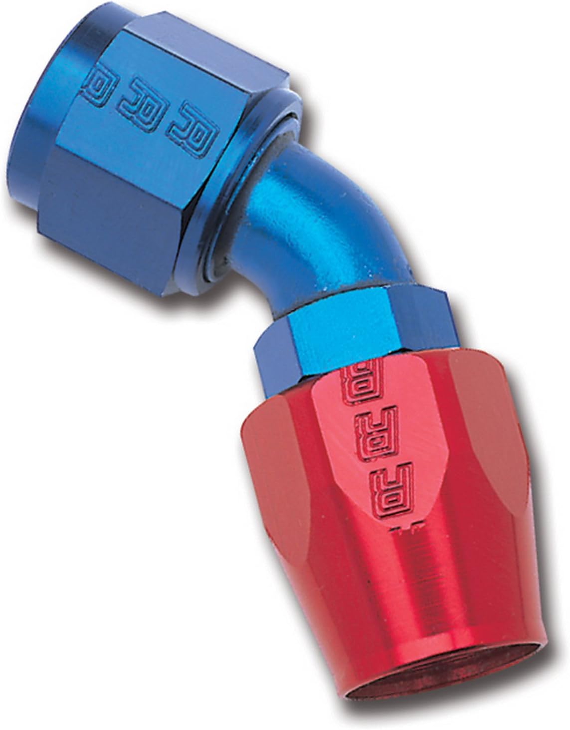 Russell by Edelbrock 610090 Red/Blue Anodized Aluminum -6AN 45-Degree Hose End