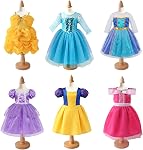 ZITA ELEMENT 6 Sets Princess Dresses for 18 Inch Dolls, 18 Inch Doll Clothes Accessories Elegant Ball Gown Outfits with 1 Crow & 1 Bow Hairband | Fits Most 18 inch Fashion Dolls