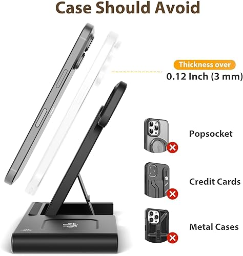 Miniatura 6 de Estación de carga inalámbrica para Apple soporte de cargador de teléfono 3 en 1 para iPhone 16e 16 15 14 13 12 11 Pro Max, para Apple Watch Ultra y