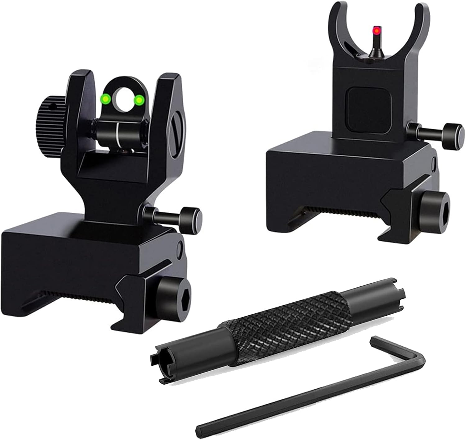Fiber Optics Iron Sights Flip Up Front and Rear Iron Sights