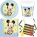 JT-Lizenzen Baby Mickey Mouse 39-teiliges Kindergeburtstag Party Deko Set Basis Motto Fete Feier 8 Teller, 8 Becher, 20 Servietten, 3 Rollen Luftschlangen