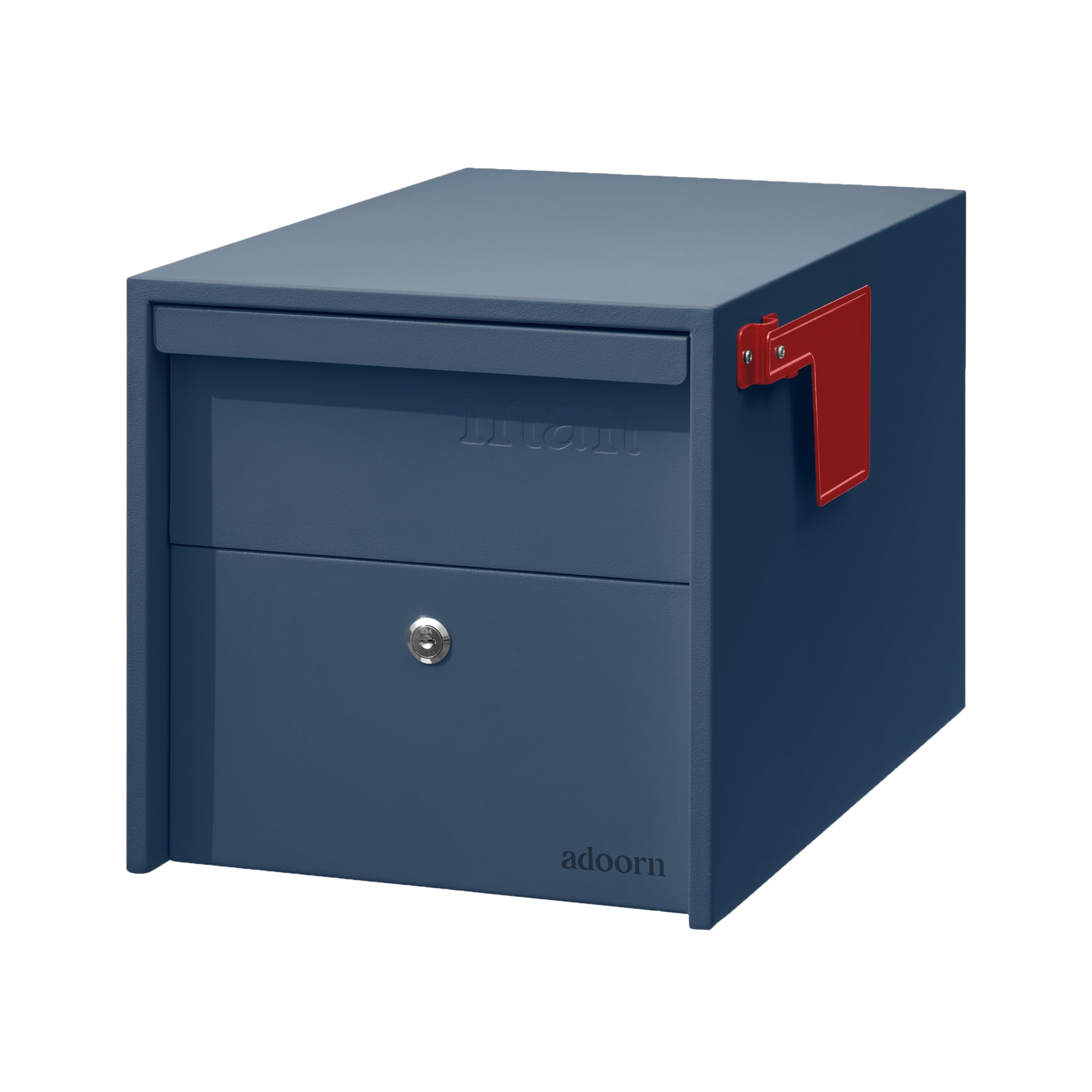 adoorn Modern Small Locking Post Mount Mailboxes for Outside - Navy