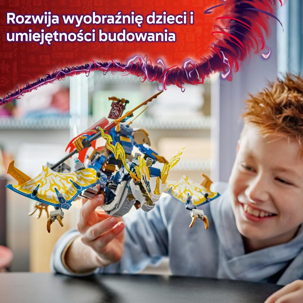 LEGO NINJAGO Mech smoczego jeźdźca Rogue’a 71843 | mech ninja, zabawka akcji, prezent dla chłopca i dziewczynki 8+, bitwa ninja, 584 elementy