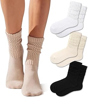 Crew Socks For Women Multipairs Cotton Cushioned Athletic Mid Calf Rib Tube 80s Retro