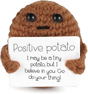 TOYMIS Mini Funny Positive Potato, 2inch Interesting Knitted Wool Potato Doll Creative Cute Funny Knitted Positive Potato for Birthday Gifts Party Decoration Encouragement
