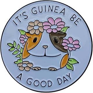 Cute Guinea Pig Enamel Pin, IT'S GUINEA BE A GOOD DAY Pun, Funny Lapel Pin Badge Brooch for Clothes Backpack, Hat