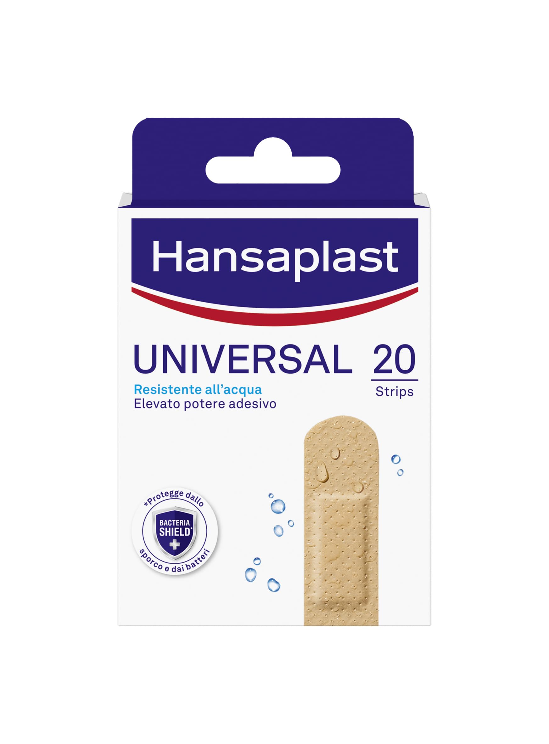 Hansaplast Cerotti UNIVERSAL, Cerotti impermeabili con elevato potere adesivo, Traspiranti per tutti i tipi di ferite, 1 confezione da 20 Pezzi 19 x 72mm