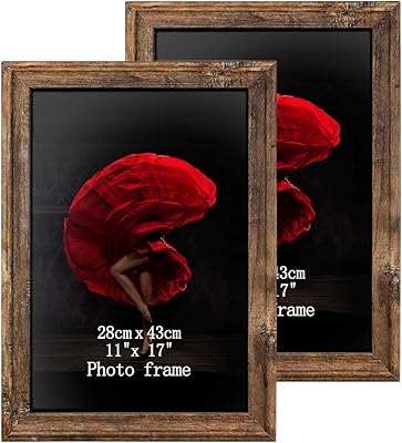 Download Amazon Com 11x17 Poster Picture Frames Set Of 2 Vintage Brown Rustic Art 17x11 Photo Frame For Vertical Or Horizontal Wall Hanging