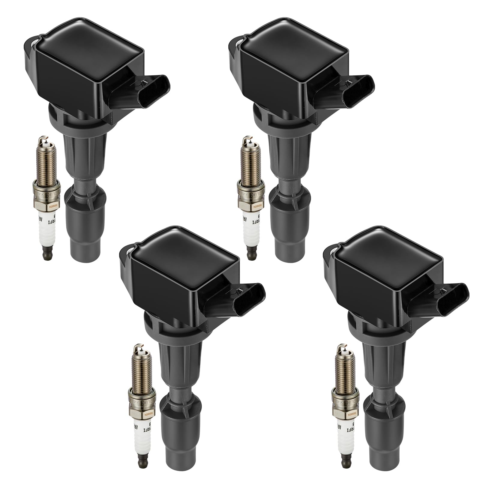 Ignition Coil Pack UF764 and Iridium Spark Plugs 93175 for Hyundai Sonata Santa Fe Tucson for Genesis for kia Optima Sorento Sportage Stinger 2015 2016 2017 2018 2019 2020 2.0L 2.4L (4PCS) UF764+93175