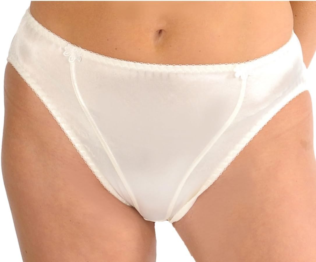 Silhouette Lingerie 'Sirena' Satin Brief (9203) (2XL (18), Pearl)