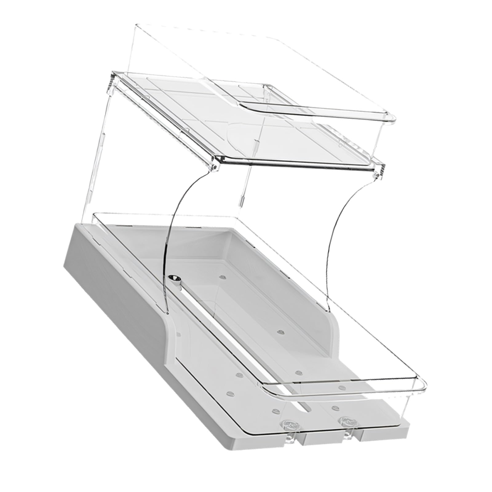 Msioytog 2 Layer Rotating Seasonings Rack Organizers for Kitchen Countertop Sturdy and Sturdy PET ABS Materials Storage Shelf Kitchen Organizers