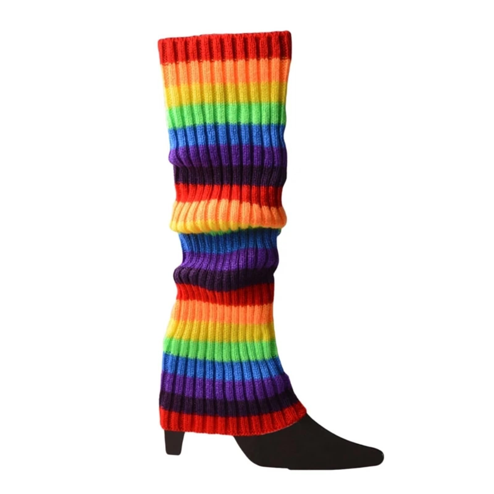 Leg Warmers 2pairs Women Girls Knit Skating Leg Warmers Knee High Socks for Party Accessories Cute Legs Warmer