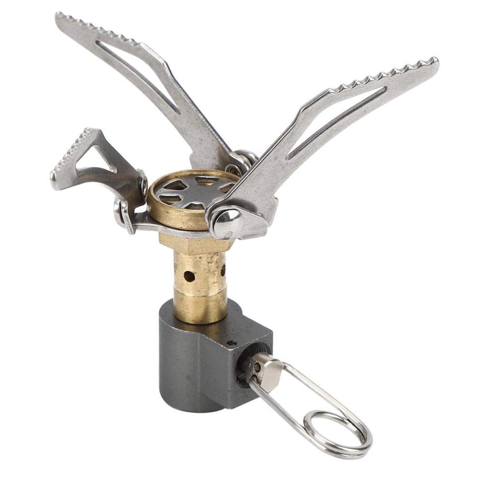 Demeras Mini Burner Outdoor Camping Ultralight Portable Folding Stove for Hiking Picnic Cookware Tool(Silver)