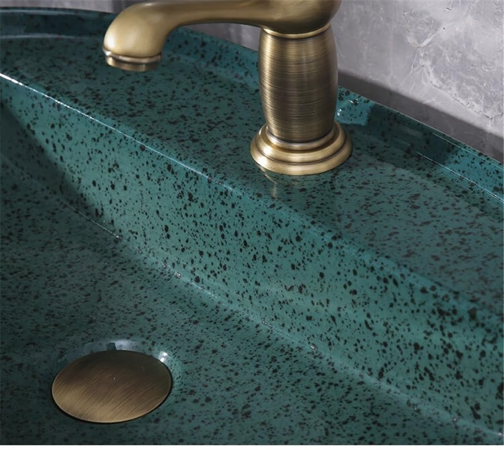 Lavabo da appoggio Retro Above Counter Basin Oval Ceramic Bathroom Sink
