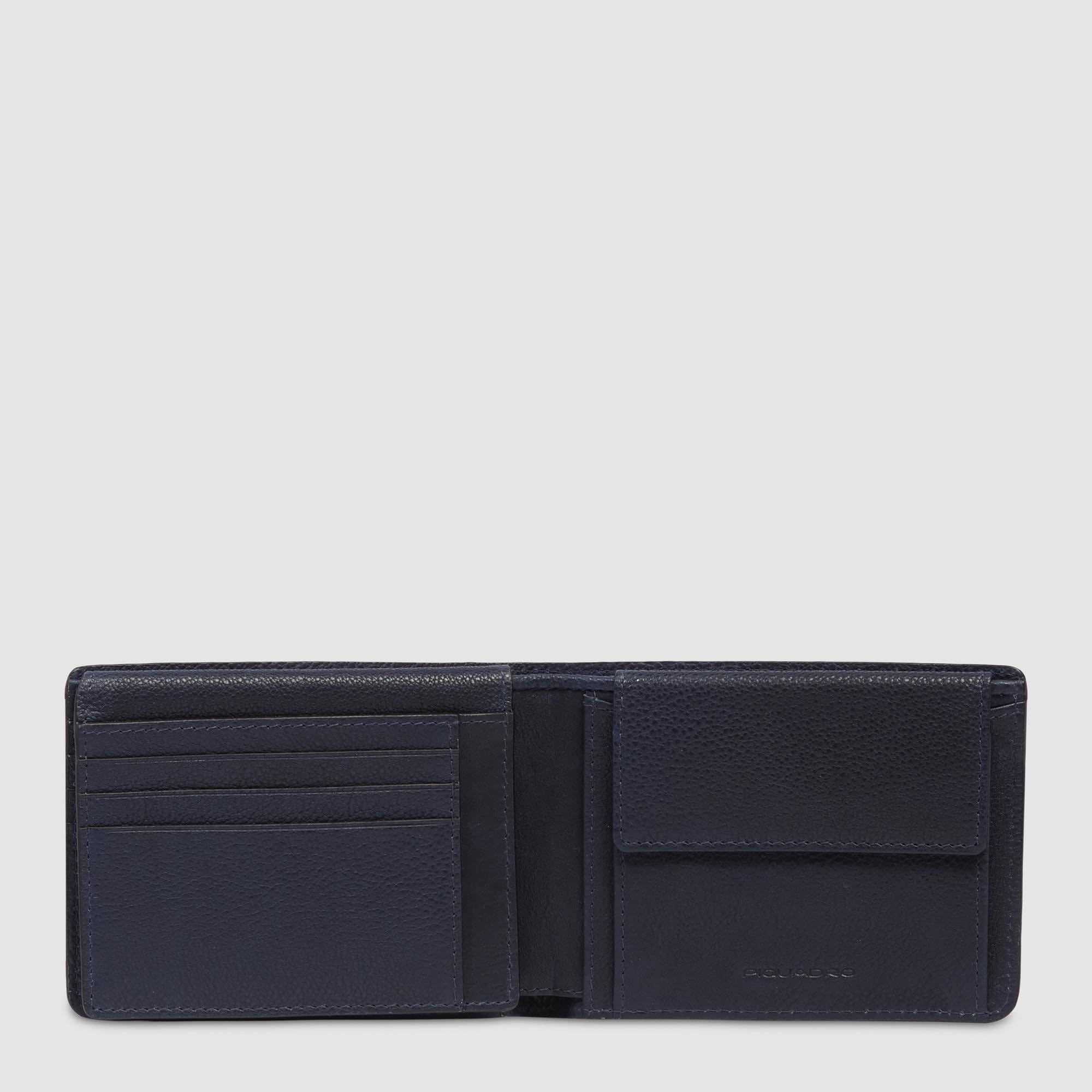Piquadro Cronus - Portafoglio da uomo Flip Up ID Window RFID blu, blu