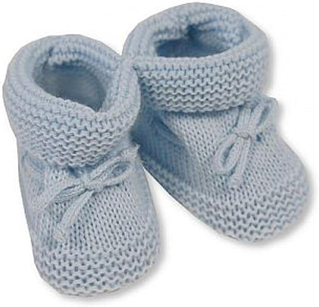 Nursery Time Newborn Baby Boys Girls Booties Baby Soft Knitted Tie Up Bootees NB-3 Months 359