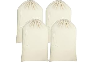 JOYIN 4 Extra Large Christmas Natural Cotton Heavy Duty Santa Sack Blanks