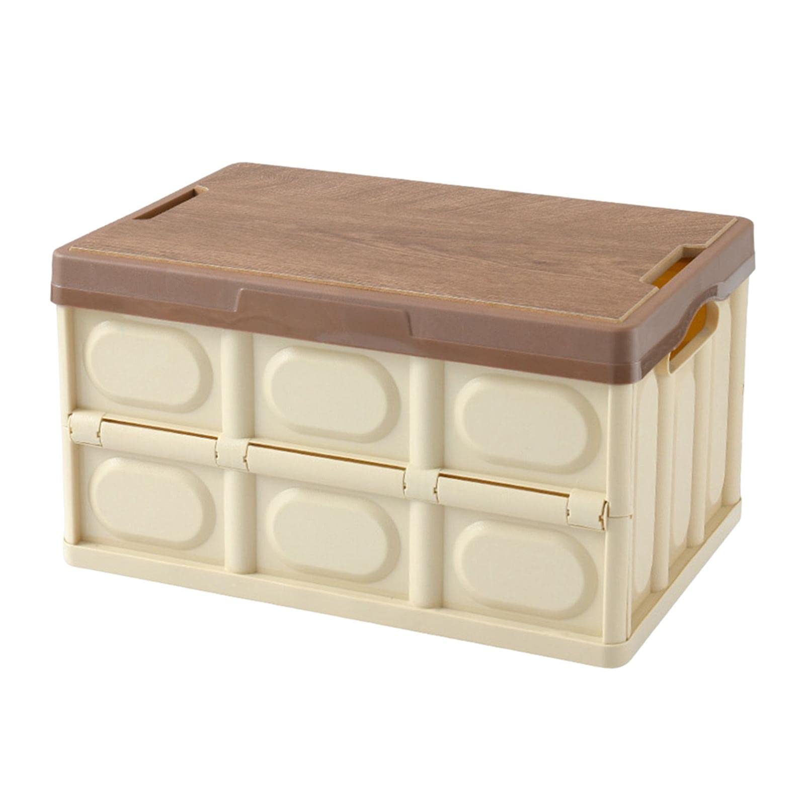 Enakshi® Collapsible Storage Bin Container with Wooden Lid for Indoor Fishing Outdoor Light Coffee 55L|Home & Garden | Household Supplies & Cleaning | Home Organization | Storage Boxes-image-47