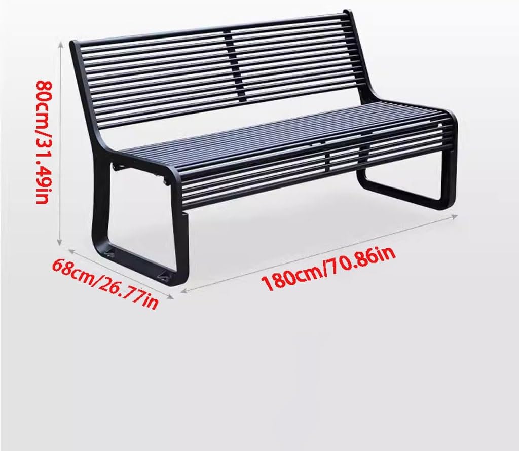 Patio Benches for Outdoors Park Outdoor Bench Square Community Double Backrest Iron Leisure Seat Garden Benches for Outdoors