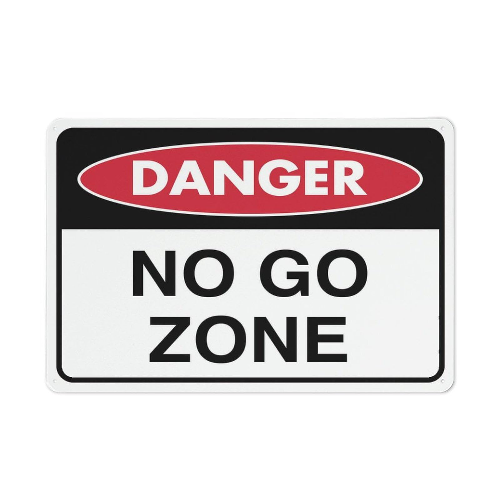 peiyeety Danger No Go Zone Sign 12X8 Inch Tin Sign Great for Garden and Yard Wall Decor