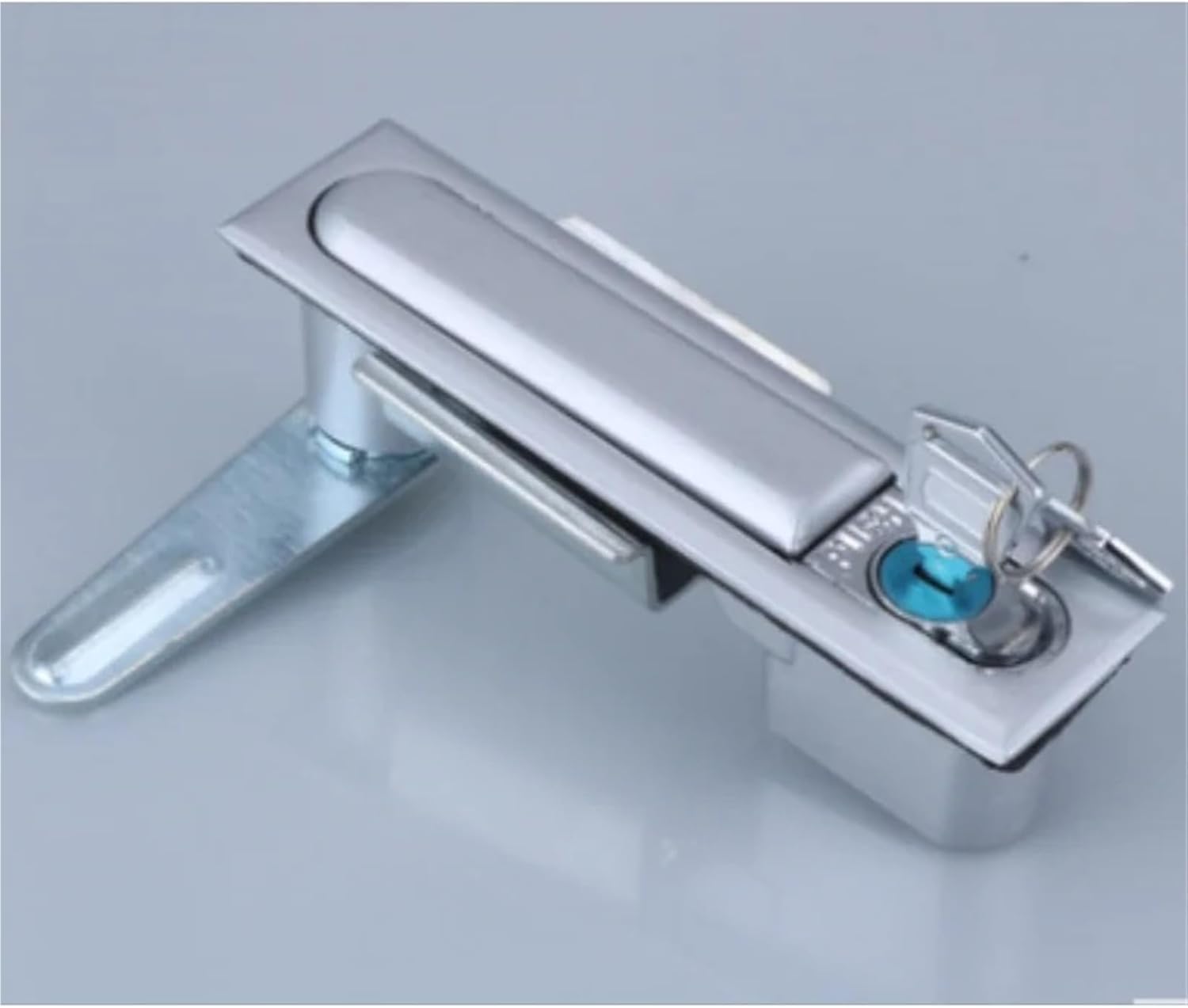 Rectangle Plastic Shell Cabinet Door Lock Flat Door Locks Plane Lock with 2Keys MS490 MS818 1Pcs(Black)