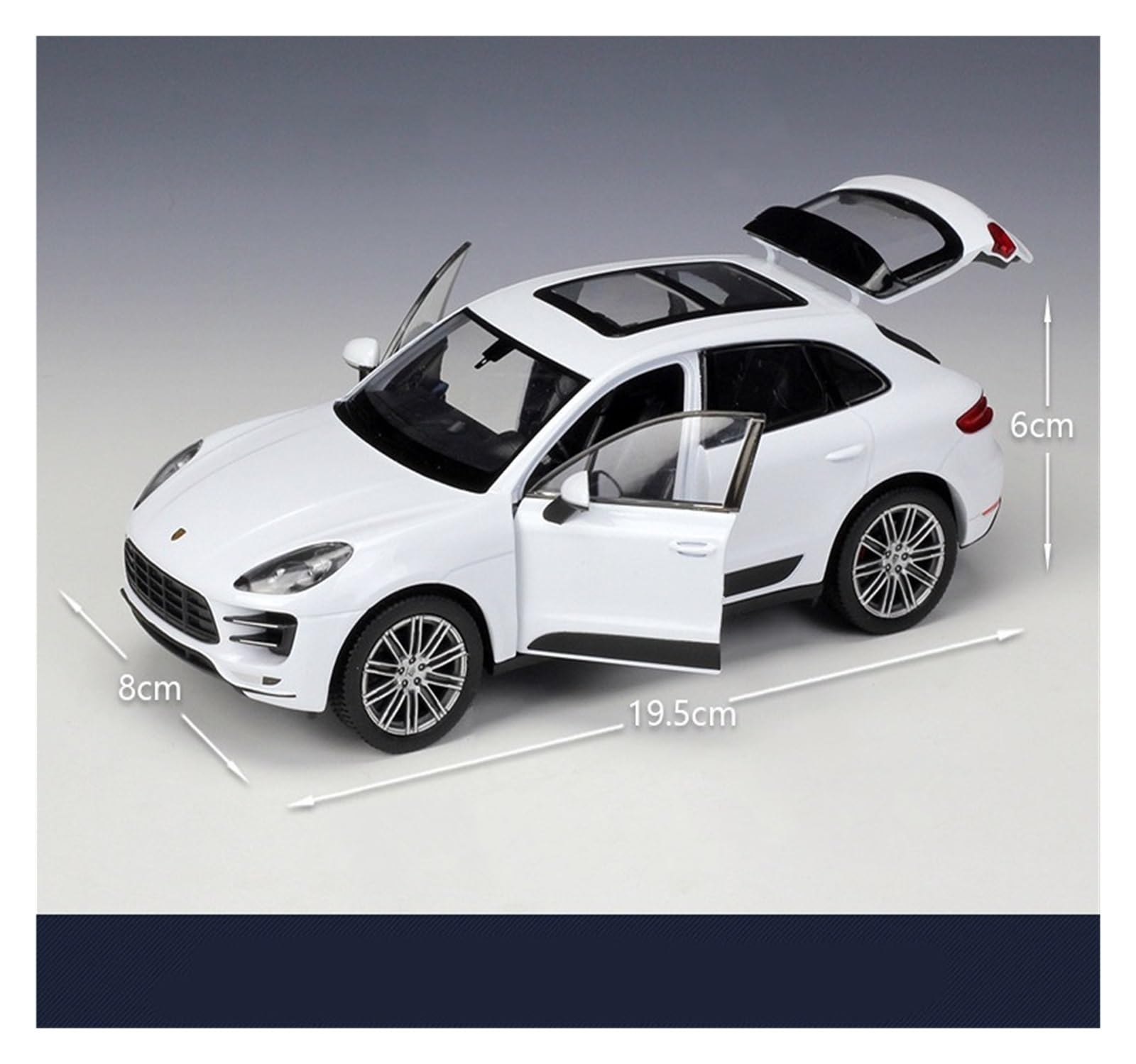 Kolekcjonerskie modele samochodów zabawkowych 1:24 Macan Turbo SUV ze stopu metali, model zabawkowy, wysoka symulacja, kolekcja, prezent dla dzieci (niebieski)